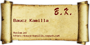 Baucz Kamilla névjegykártya